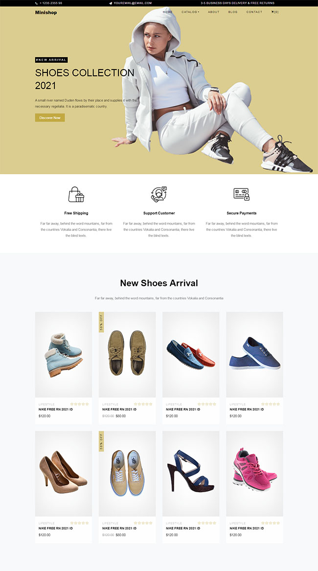 时尚鞋子商城的Bootstrap模板